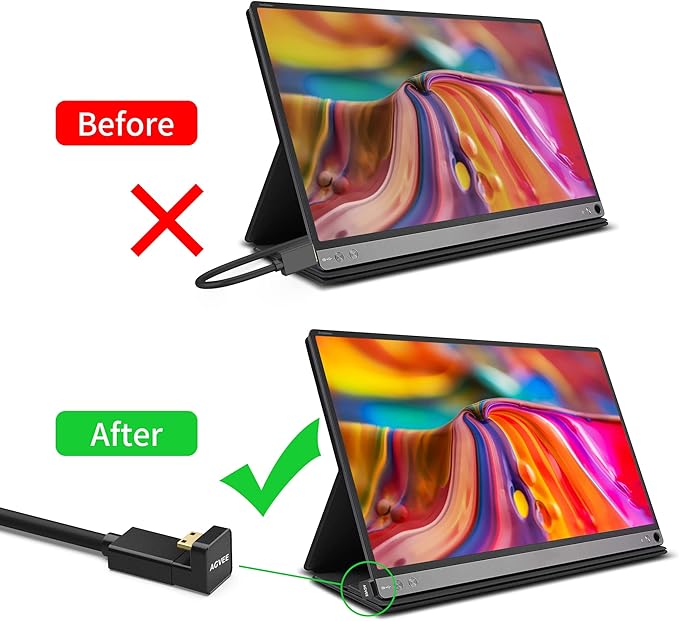 AGVEE 2 Pack 180 Degree Angled Mini HDMI Male to HDMI Female Adapter, U-Shaped - Image 2