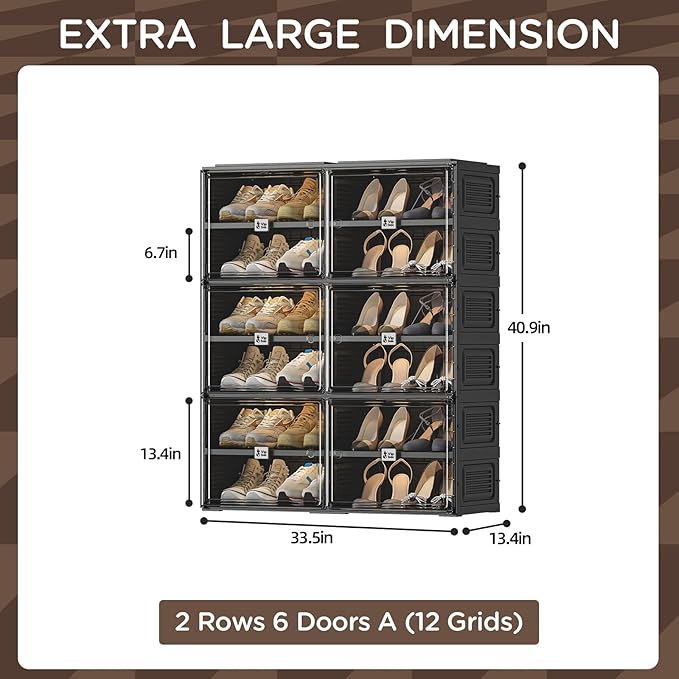 Black Shoe Rack Organizer Cabinet - Image 3