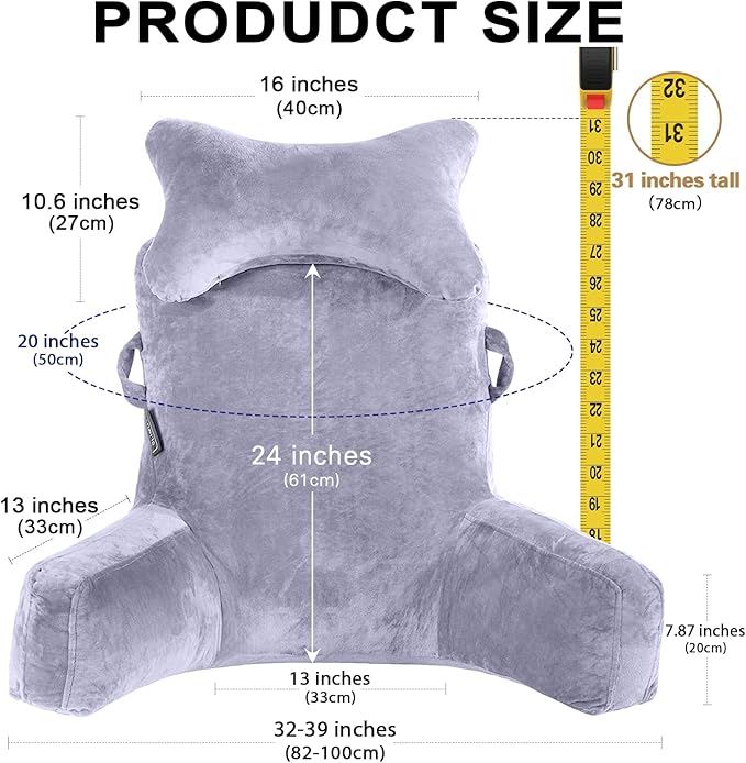 Reading Pillow-Extra Large 31" Bed Rest Pillow - Image 4