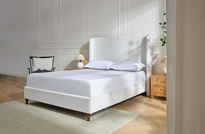 California King Size Upholstered Bed Frame, Platform Bed Frames - Image 9