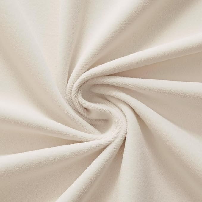Joydeco Velvet Curtains White Blackout Curtains Thermal Insulated 120 inches - Image 9