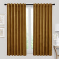 RYB HOME Gold Brown Velvet Curtains 72 inches by RYBHOME
