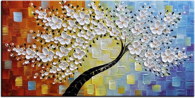 YaSheng Art -Handmade Colorful 3D Flowers Art Oil Painting On Canvas Texture by YaSheng+Art