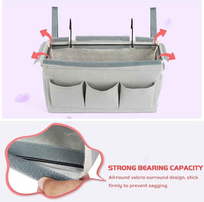 Loghot Bedside Caddy/Bedside Storage Bag Hanging Organizer - Image 5