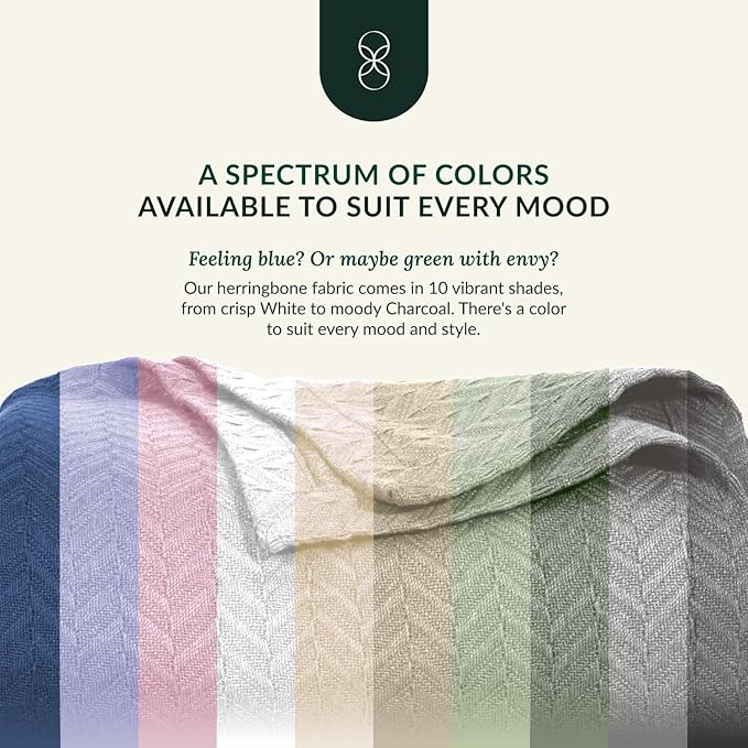 Cloud Scape Linen 100% Cotton Throw Blanket 50x70 Ensign Blue, Luxury - Image 6