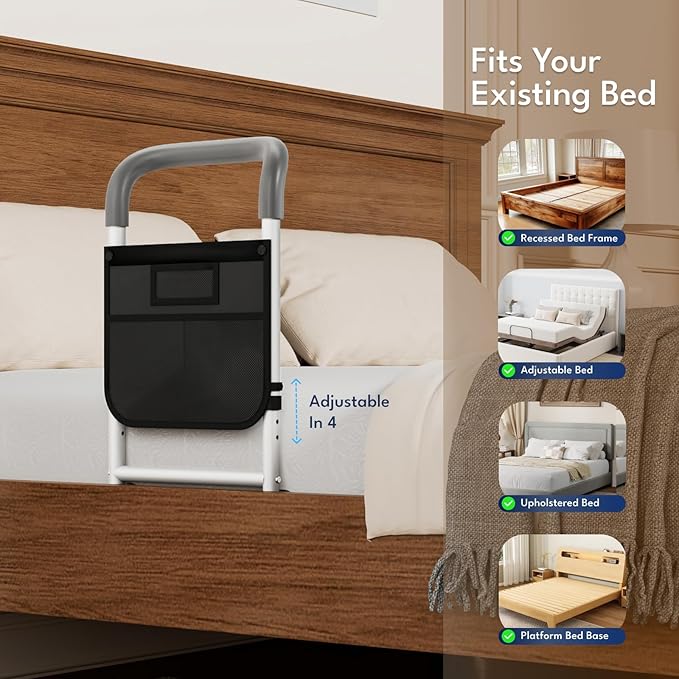 HOMEAL Bed Rails for Elderly Adults Safety, ASTM Approved Bedside Assist Rail - Image 6