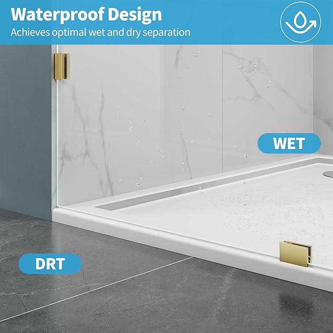 Shower Glass Panel, Frameless Walk in Shower Door - Image 5