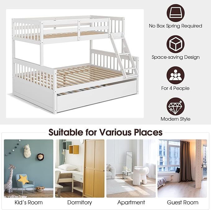 Giantex Twin Over Full Bunk Bed - Image 8