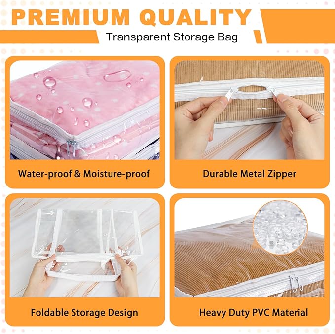 Clear Zippered Storage Bags Plastic Sweater Storage Bags - Image 2