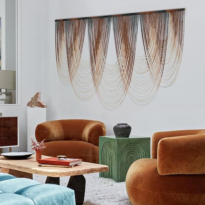 IOWER Macrame Wall Hanging Brown Dip-Dyed Large Macrame Wall Decor - Image 4