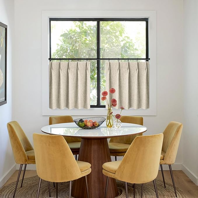 WdFour 42x45 Inch Pinch Pleated Blackout Cafe Curtains - Image 7