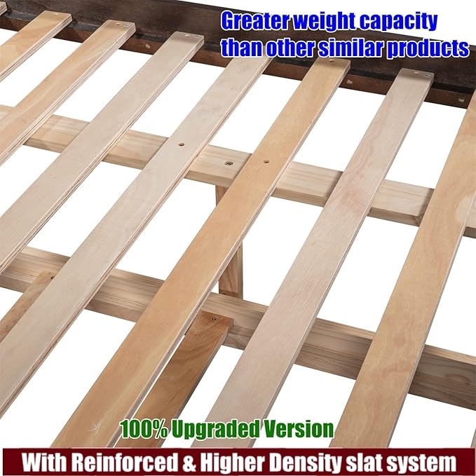 TSAMPA Latest Upgraded & Stronger Heavy Duty Solid Wood Full Over Full Bunk Bed - Image 7
