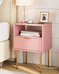Masupu Nightstand with Charging Station, Mid-Century Modern Bedside Table with by Masupu