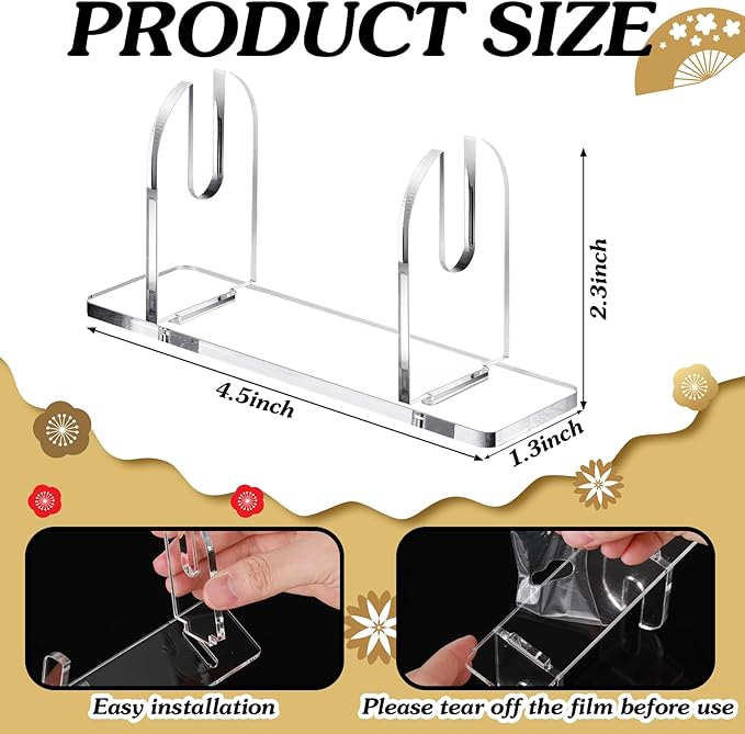 Roowest 4 Pcs Acrylic Fan Display Stand Folding Clear Fan Holder Easel Japanese - Image 2