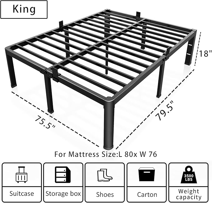 ROIL 18 Inch King Bed Frame - Image 3