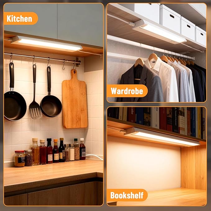24" 6Pack Hardwired Under Cabinet LED Light Plug in, 16W 1200LM, Rotatable 45° - Image 7