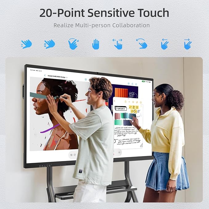 QIXZOCV 75" Smart Board, Interactive Whiteboard, 4K Electronic Board, UHD - Image 3