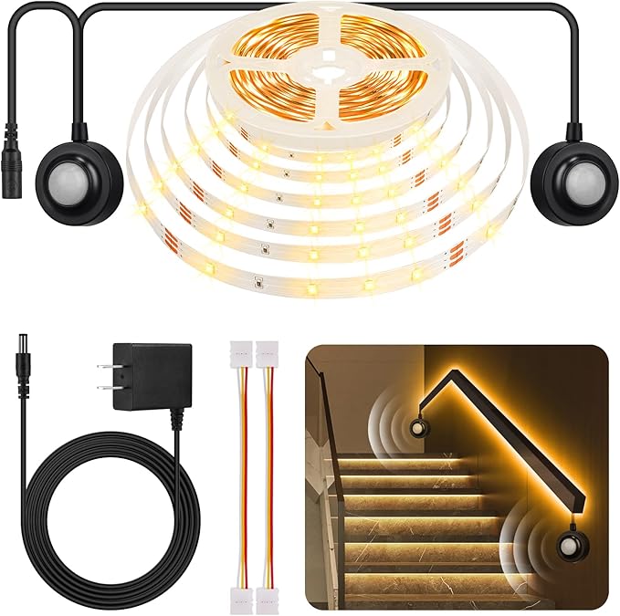 HOUHUI Dual Motion Sensor Light Indoor Under Bed Lights, 16.4Ft Motion - Image 6
