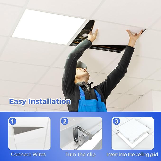 AIKVSXER 48 Pack 2x2 LED Flat Panel Light, Bright 6500LM Kitchen Drop Ceiling - Image 5