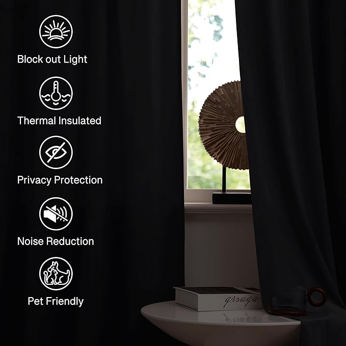 StangH Black Velvet Curtains 96 inches Long - Image 6