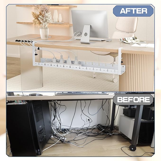 Shikha Under Desk Cable Tray, 15.7"-30.7" Retractable Under Desk Cable - Image 2