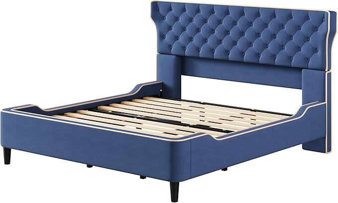Christopher Knight Home Salus Linen Upholstered King Size Bed Frame - Image 6