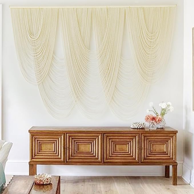 Macrame Wall Hanging Large Macrame Wall Decor Yarn Art 57" W x 41" L by IOWRE