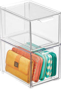 mDesign Plastic Closet Organizer Bin w/Pull Out Drawer by mDesign