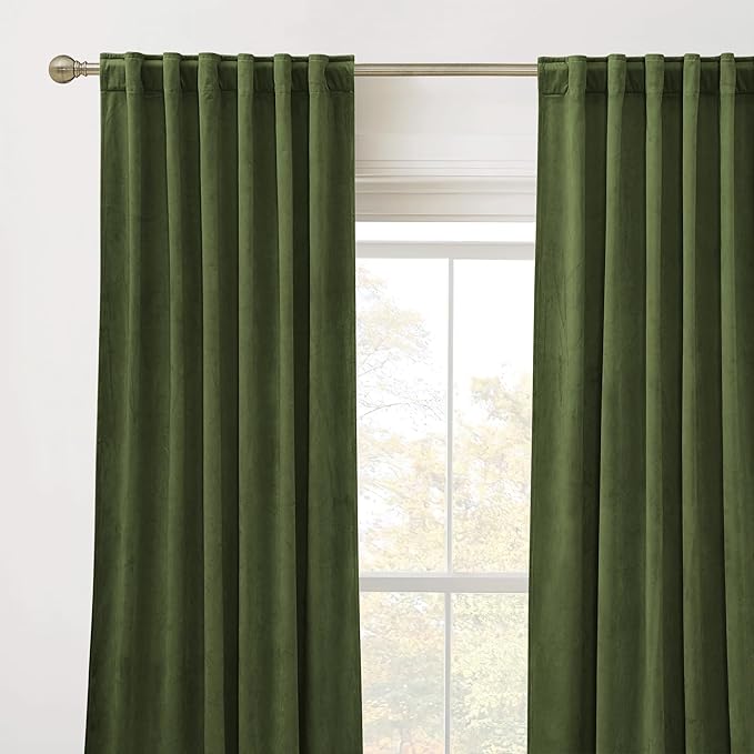 RYB HOME Velvet Closet Curtains 84 inches, Room Darkening Thermal Insulated - Image 2