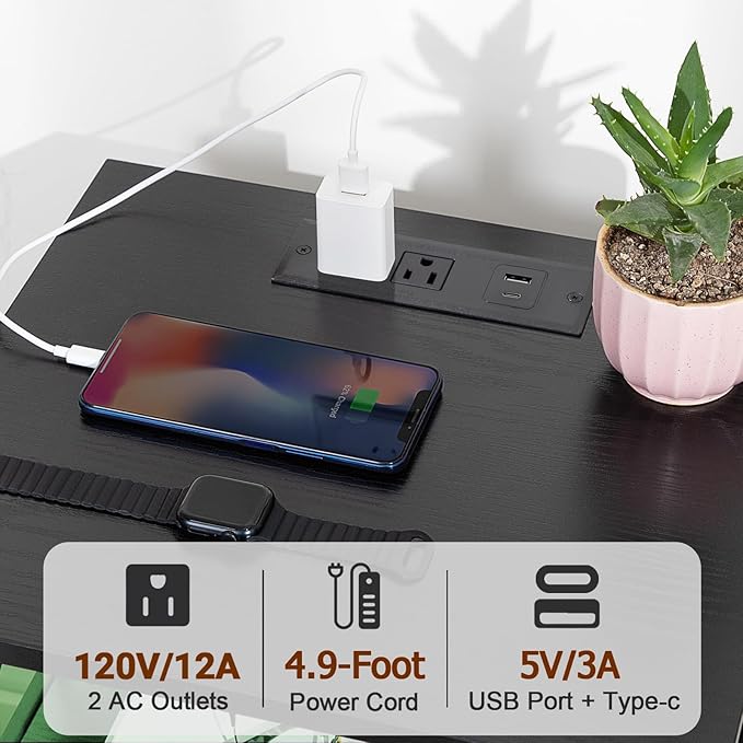 AMHANCIBLE Night Stand Set 2, LED Nightstand - Image 4
