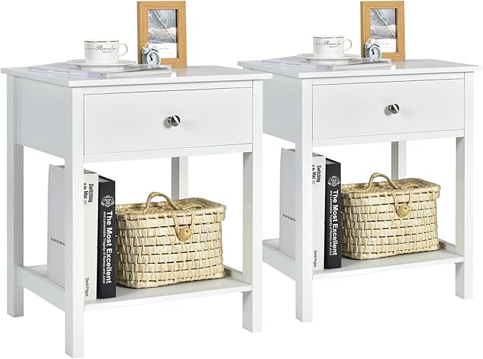 Giantex Nightstand Set of 2, Wood End Table by Giantex