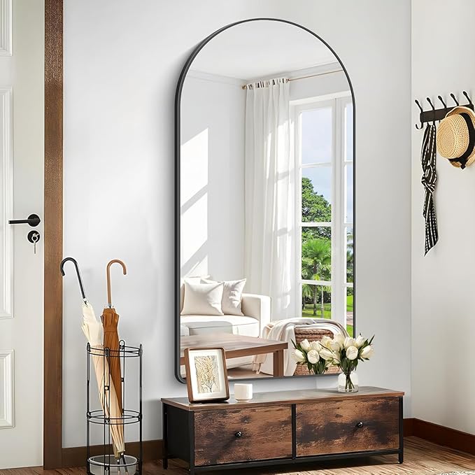 GLASHOM Arched Bathroom Mirror, Wall Mounted Mirror, Living Room, Vertically - Image 7
