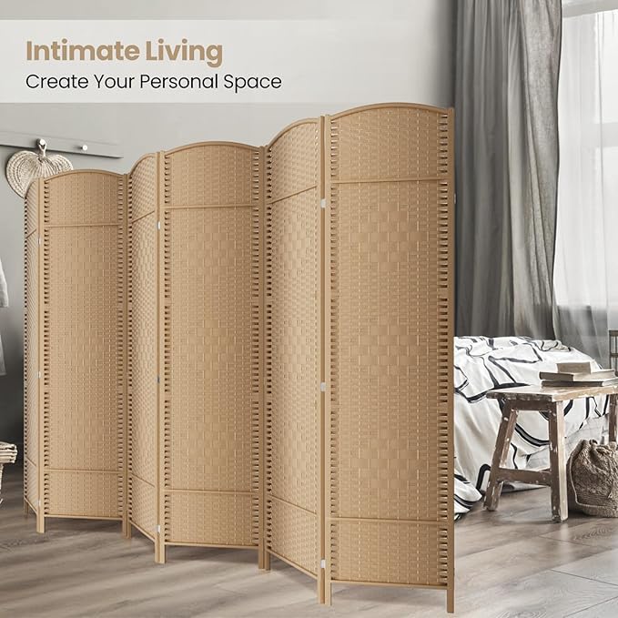 6 Panel Room Divider, 6Ft Folding Privacy Screen, Tall - Image 4