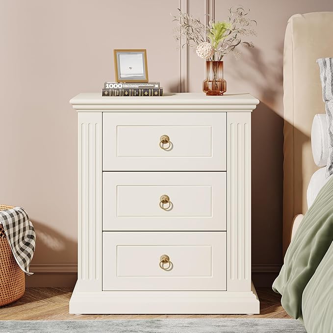 Tribesigns 3-Drawer Nightstand, Modern Bedside Table - Image 3