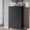 Tall 5-Drawer Dresser, Modern Wooden Storage Chest of Drawers, Dresser TV Stand by BORNOON