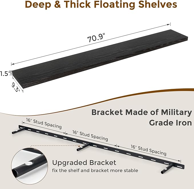 Fun Memories 72 Inch Floating Shelves - Image 3