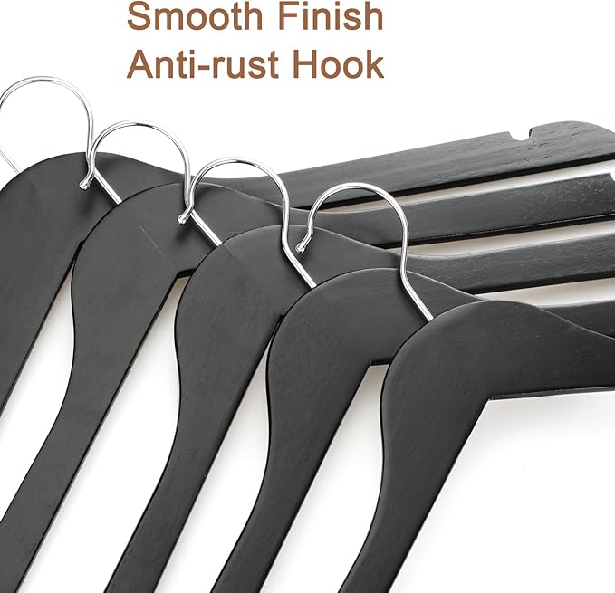 TOPIA HANGER Wooden Hangers 30 Pack, 0.28-inch Slim & Durable Clothes Hangers - Image 4