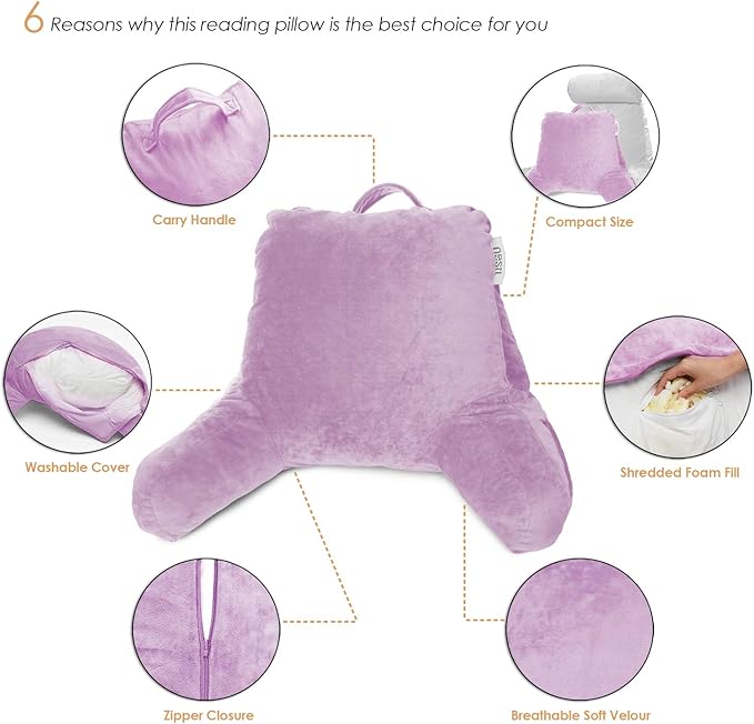 Nestl Reading Pillow with Shredded Memory Foam, Designed - Image 9