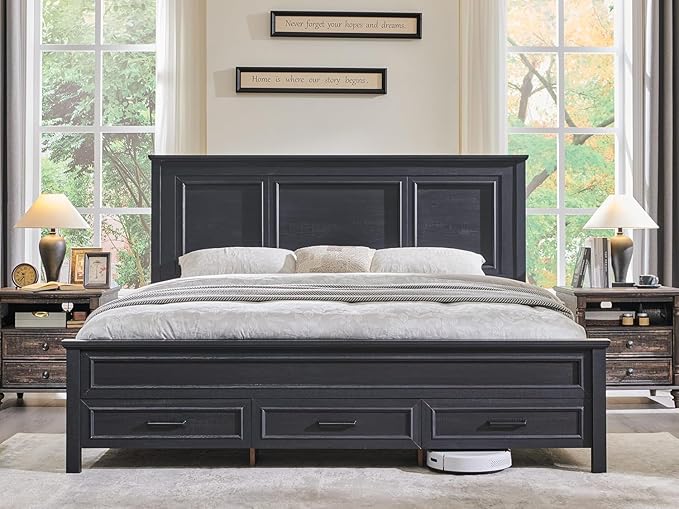 ACCOHOHO Farmhouse King Size Bed Frame - Image 6