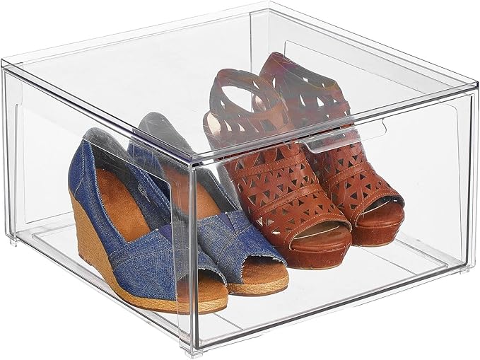 mDesign Plastic Stackable Closet Storage Organizer Bin Containers - Image 8