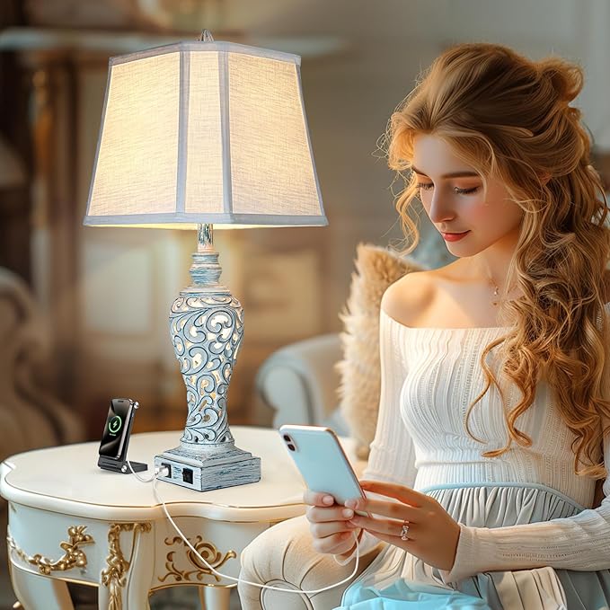 Table Lamp Bedside Lamps Set of 2, 28.5'' Luxsight Farmhouse Table Lamps - Image 6