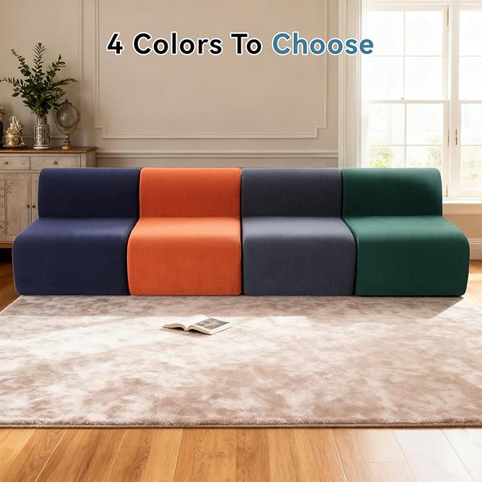 Single Boneless Chairs, Fireside Beanbag Chair Upholstered Cloud Sofa Chair - Image 7