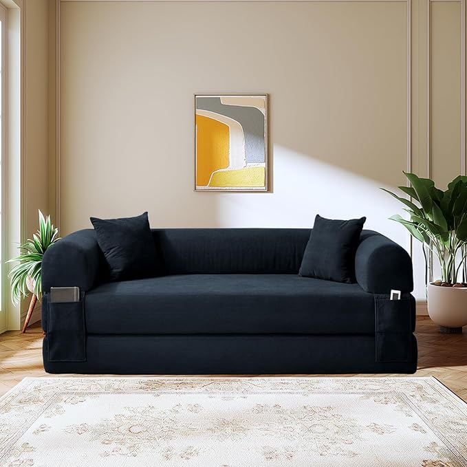 Convertible Sofa Bed, Corduroy Pull Out Couch Boneless Couches - Image 2