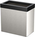 Gatco Modern Rectangle Wastebasket, Satin Nickel and Matte Black Combo by Gatco