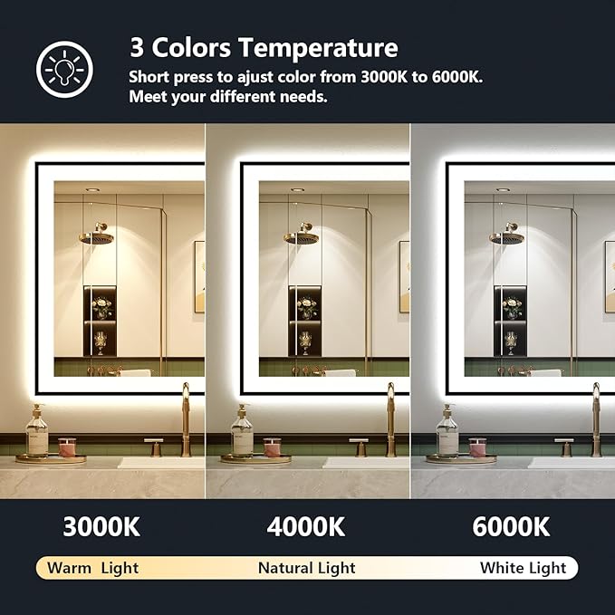 YEELAIT 36x36 Inch LED Bathroom Mirror - Image 5