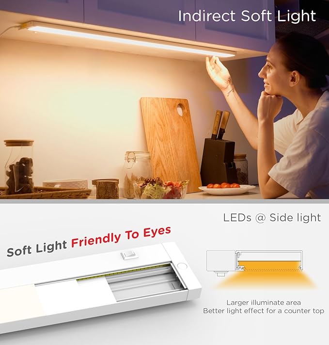 24 Inch Under Cabinet Lighting Plug in, 14W 120V 3 Color 3000K/4000K/5000K - Image 7