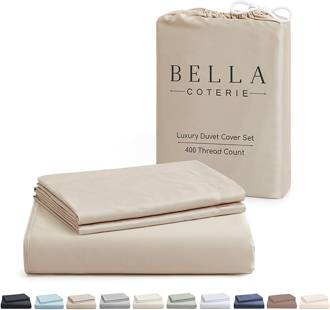 Bella Coterie Luxury Bamboo Viscose Queen Size Duvet Cover Set | 100% by BC
