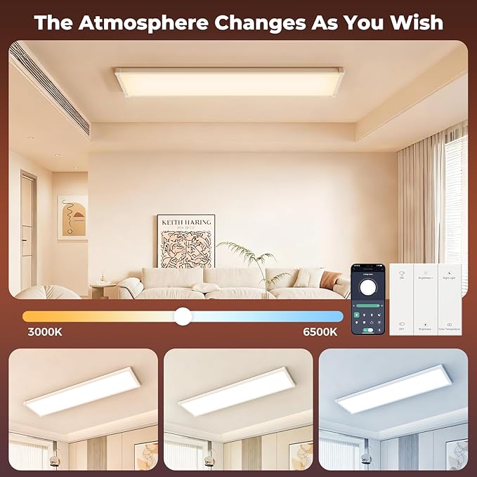 AIKVSXER 18 Pack 1x4 FT LED Flat Panel Light Surface Mount, - Image 5