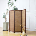 3 Panel Short Room Divider Screen, Small Bamboo Panel Divider by Furnnylane