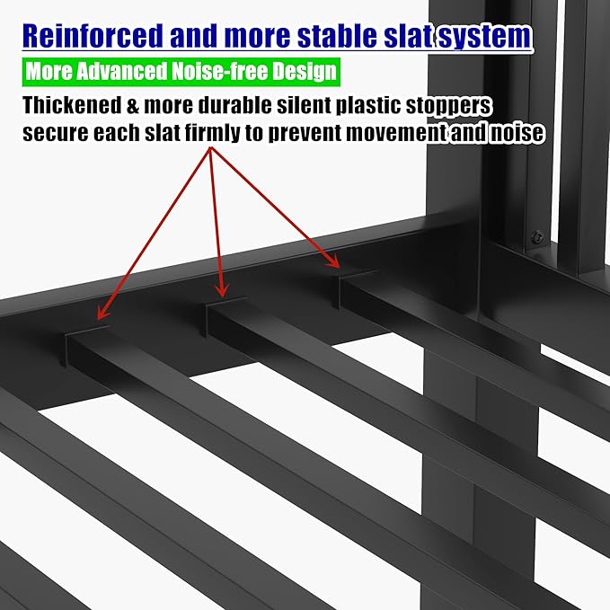SIGONE Stronger & Safer Heavy Duty Queen Over Queen Size Bunk Bed - Image 5